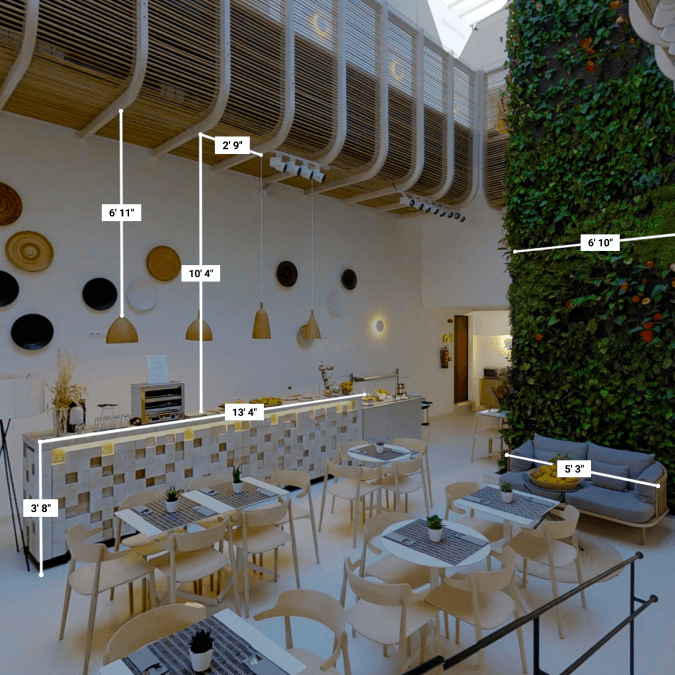 Measurements feature of our 360 virtual tour